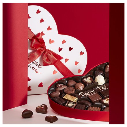 Boite coeur saint valentin chocolat et personnalisation