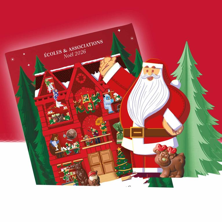 Photo du catalogue spécial écoles et associations avec des décors de Noël