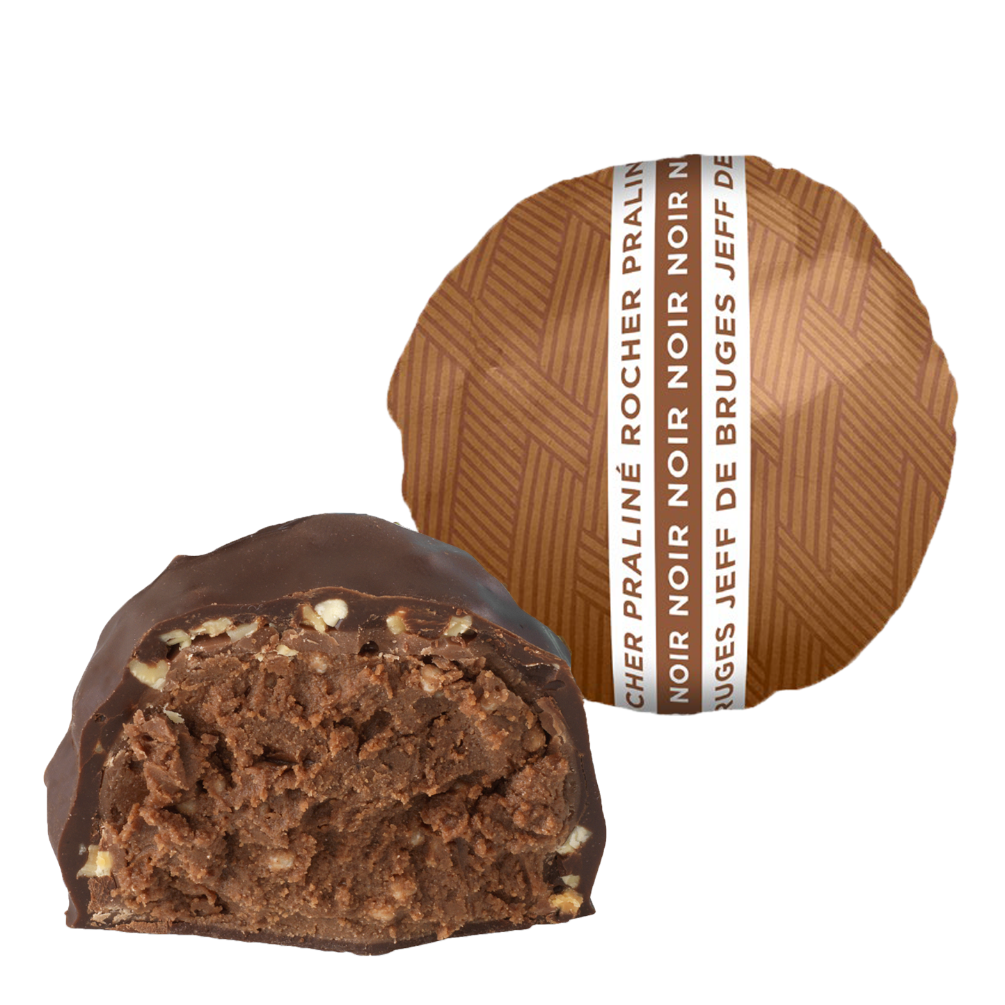 Barres et bouchées, Rocher chocolat noir au praliné noisettes - Jeff de  Bruges