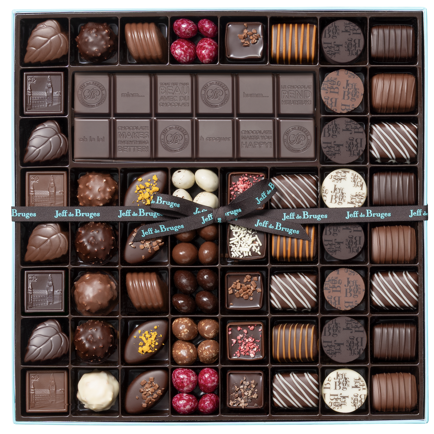 その他 Chocolats-fr Box of 54 assorted chocolates and dark chocolate bar with