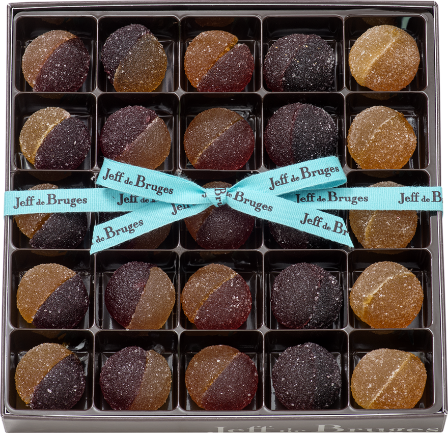 Box of 25 fruits paste duos