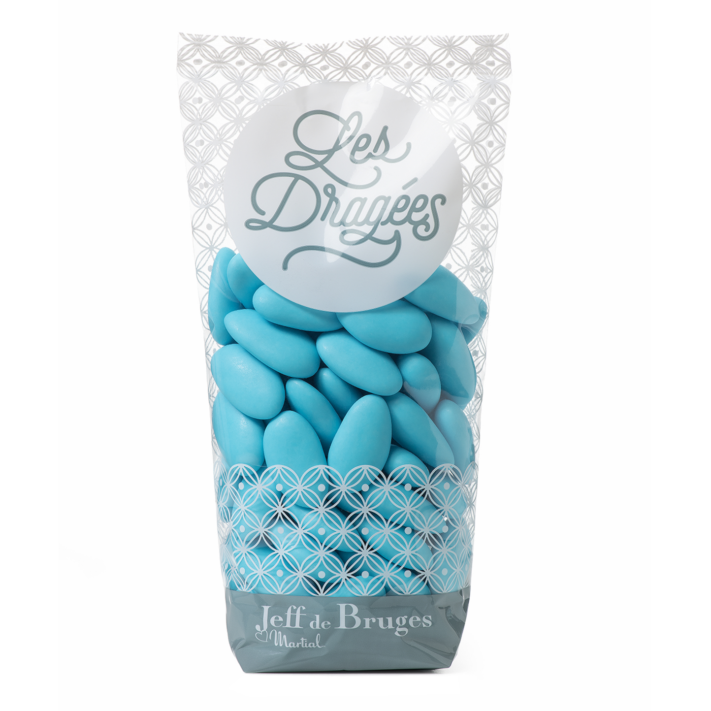 Les dragées amandes, Sachet dragées amande Trianon bleu turquoise - Jeff de  Bruges