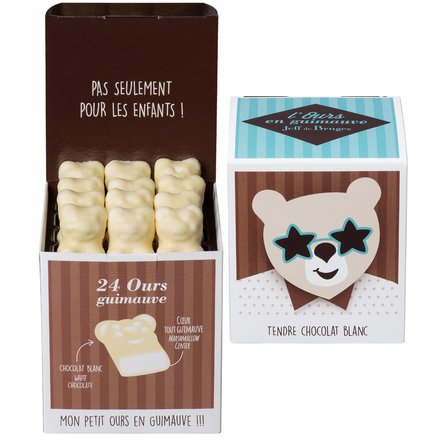 24 oursons guimauves au chocolat blanc