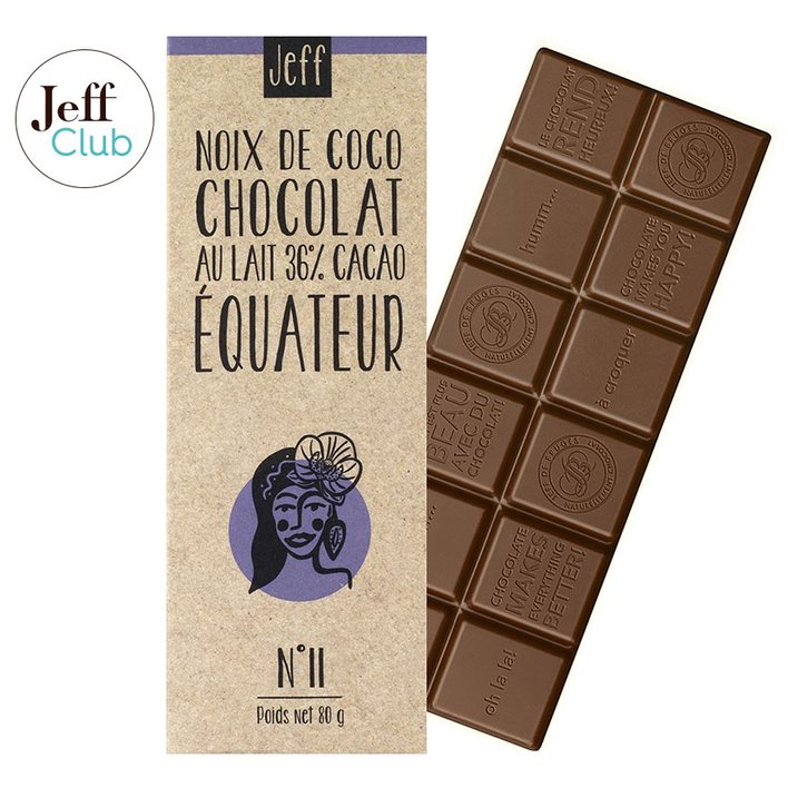 Tablettes, écorces et carrés, Tablette N°11 Chocolat au Lait 36 Noix