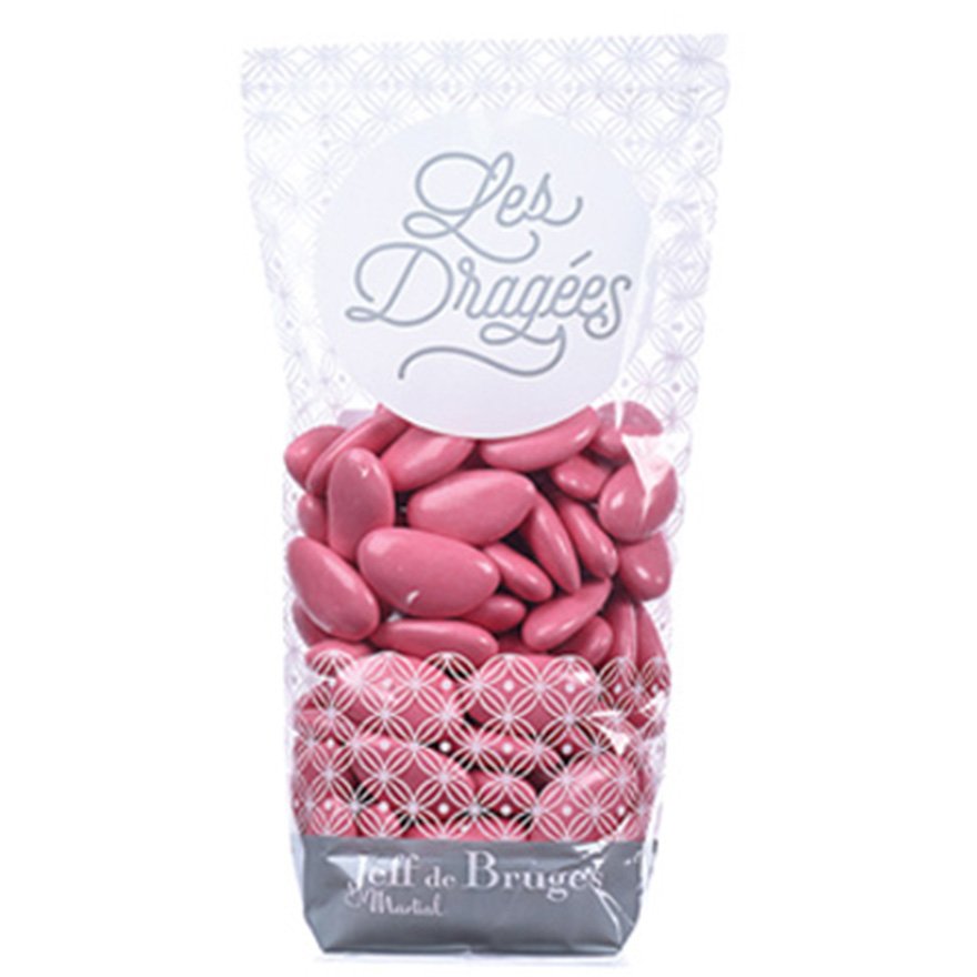 Dragées amande, Sachet dragées amande avola Élysée rose indien Jeff