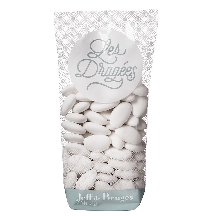 Dragées amande, Sachet dragées amande avola Élysée Blanche Jeff de Bruges